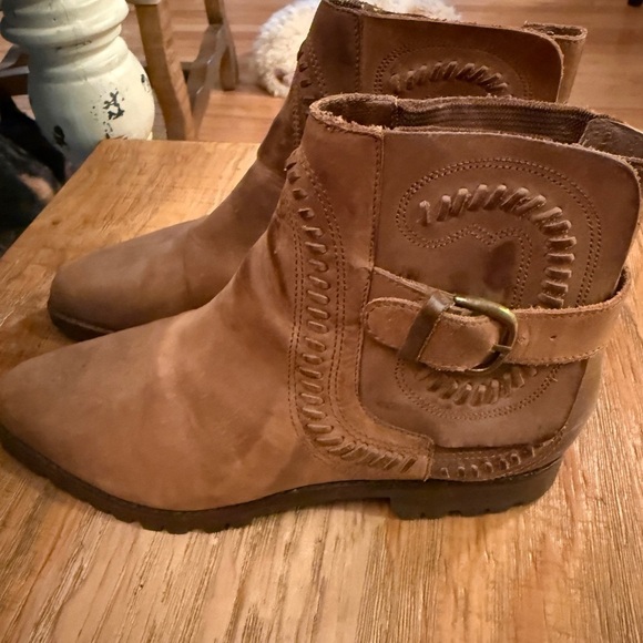 Circles Brown Leather Western Cowgirl Boots Yellowstone Ranch Farm Landman - Picture 7 of 8